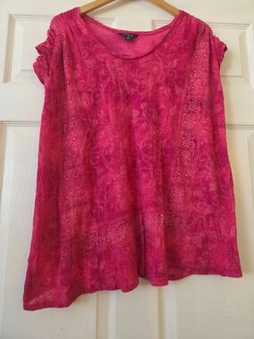 Lucky Brand Bright Fuchsia Scoop Neck Tunic